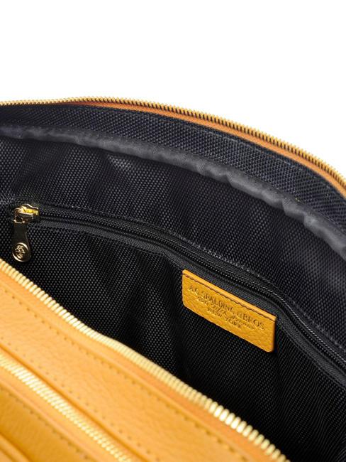 TIFFANY Porte-documents en cuir 2 zips, porte-ordinateur 15" moutarde - Porte Documents Travail