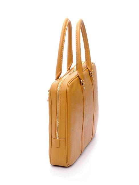 TIFFANY Mallette en cuir pour ordinateur portable 15" moutarde - Porte Documents Travail