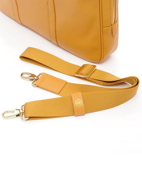 TIFFANY Mallette en cuir pour ordinateur portable 15" moutarde - Porte Documents Travail