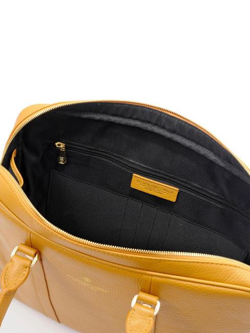 TIFFANY Mallette en cuir pour ordinateur portable 15" moutarde - Porte Documents Travail