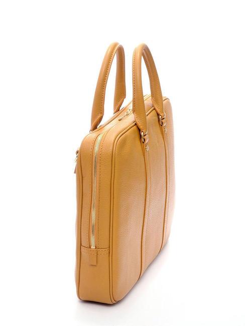 TIFFANY Mallette en cuir pour ordinateur portable 14" moutarde - Porte Documents Travail