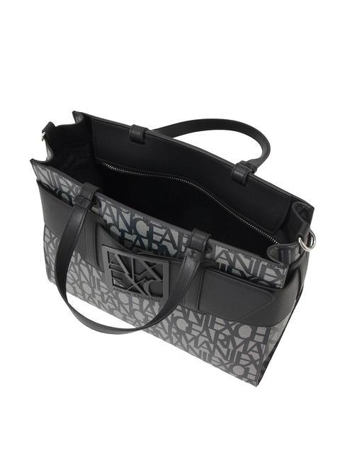 LOGO ALL OVER Sac &agrave; main avec bandouli&egrave;re beige/noir - Sacs pour Femme