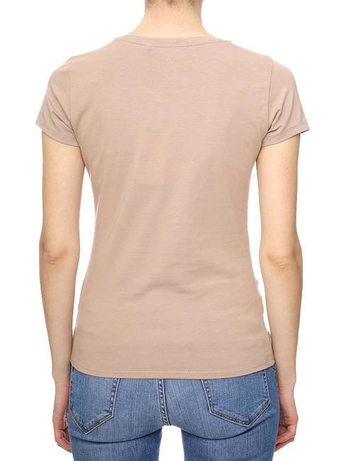 TRIANGLE CRYSTAL LOGO T-shirt en coton avec strass teinte biscuit - T-shirt