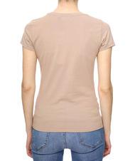 GUESS TRIANGLE CRYSTAL LOGO T-shirt en coton avec strass teinte biscuit - T-shirt - 2