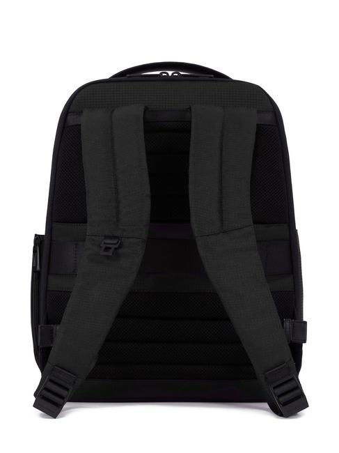 WOLLEM Sac à dos en cuir et tissu, support ordinateur 14" Noir - Sacs à dos pour ordinateur portable