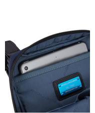 PIQUADRO WOLLEM Sac iPad mini en tissu et cuir Noir - Sacs en Bandoulières pour Homme - 5