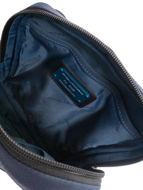 WOLLEM Sac iPad mini en tissu et cuir bleu - Sacs en Bandoulières pour Homme