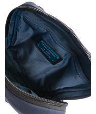 PIQUADRO WOLLEM Sac iPad mini en tissu et cuir bleu - Sacs en Bandoulières pour Homme - 5