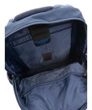 PIQUADRO WALLABY Sac à dos en cuir et tissu, support pc 14" bleu - Sacs à dos pour ordinateur portable - 5