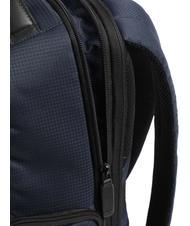 PIQUADRO WOLLEM Sac à dos pour ordinateur portable 15,6" en tissu et cuir bleu - Sacs à dos pour ordinateur portable - 3