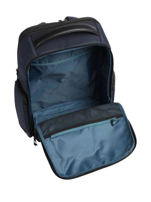 WOLLEM Sac à dos pour ordinateur portable 15,6" en tissu et cuir bleu - Sacs à dos pour ordinateur portable