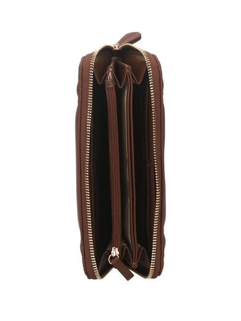 LOGO QUILTED Grand portefeuille zipp&eacute; autour chocolat - Portefeuilles Femme