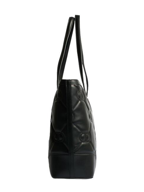 LOGO QUILTED Sac cabas port&eacute; &eacute;paule noir - Sacs pour Femme