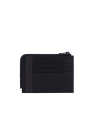 PIQUADRO W122 Porte-monnaie et carte en cuir Noir - Portefeuilles Homme - 2