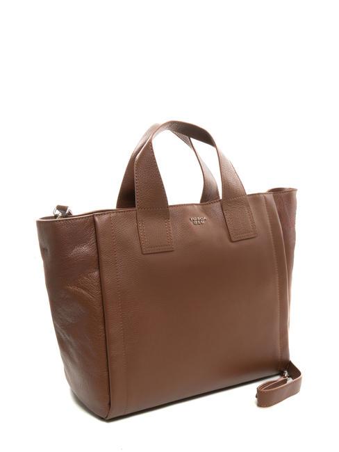 FRAPPE Sac en cuir avec bandouli&egrave;re DarkBrown - Sacs pour Femme