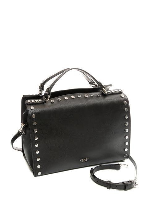 CONFETTI Sac malle en cuir avec bandouli&egrave;re Noir - Sacs pour Femme