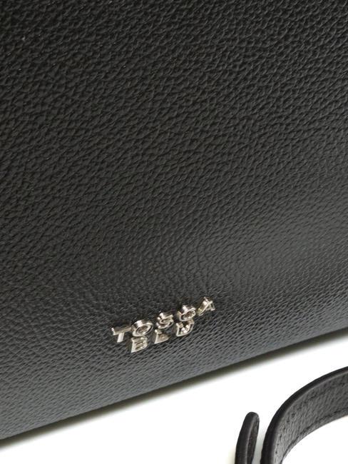 CONFETTI Sac malle en cuir avec bandouli&egrave;re Noir - Sacs pour Femme
