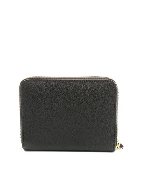 BASIC Portefeuille moyen en cuir zipp&eacute; sur tout le pourtour Noir - Portefeuilles Femme