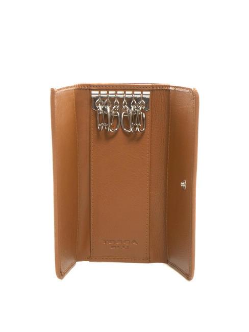 BASIC &Eacute;tui &agrave; cl&eacute;s en cuir MARRON - Porte-cl&eacute;s