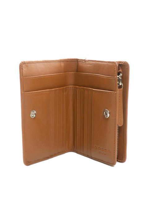 BASIC Portefeuille moyen en cuir MARRON - Portefeuilles Femme
