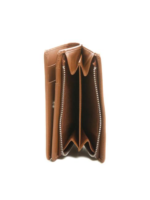 BASIC Portefeuille moyen en cuir MARRON - Portefeuilles Femme