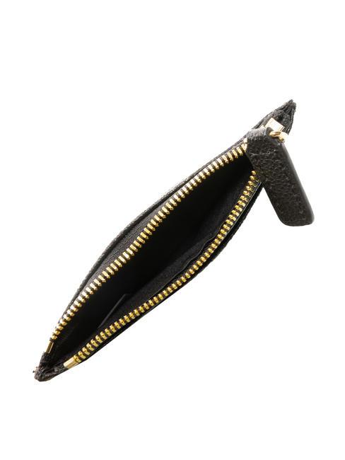 TB LOGO Porte-cartes en cuir avec zip Noir - Portefeuilles Femme