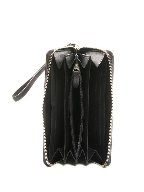 BASIC Portefeuille en cuir zipp&eacute; Noir - Portefeuilles Femme