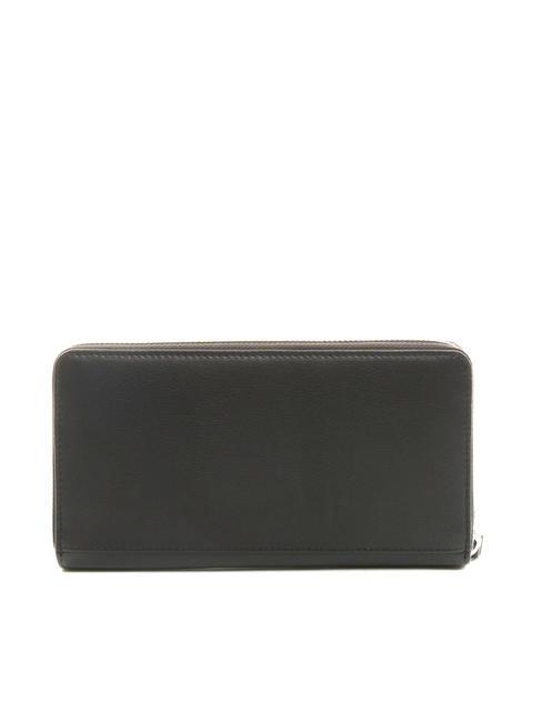 BASIC Portefeuille en cuir zipp&eacute; Noir - Portefeuilles Femme
