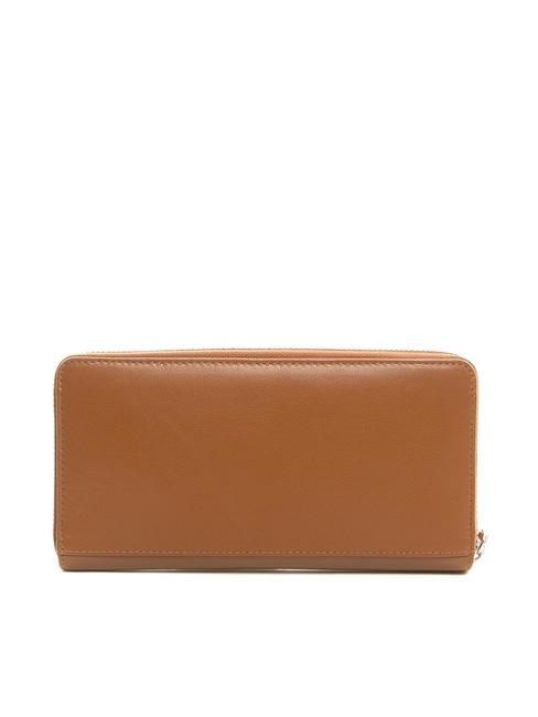 BASIC Portefeuille en cuir zipp&eacute; MARRON - Portefeuilles Femme