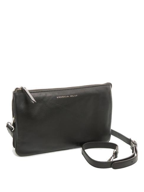 BASIC Sac bandouli&egrave;re en cuir Noir - Sacs pour Femme