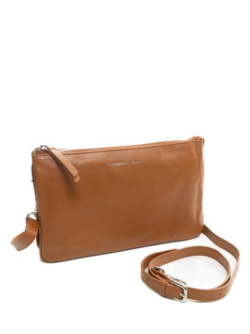 BASIC Sac bandouli&egrave;re en cuir MARRON - Sacs pour Femme
