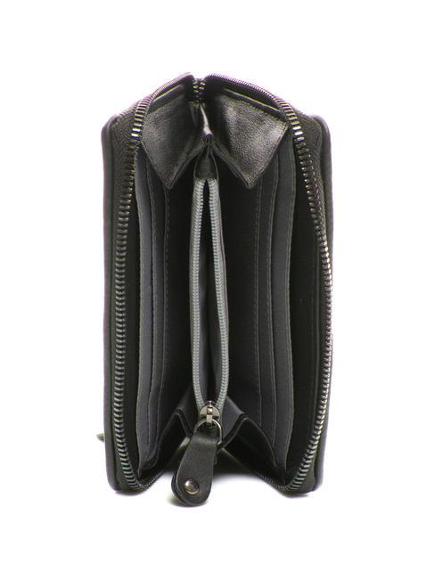 PAN CAKE Petit portefeuille en cuir zipp&eacute; Noir - Portefeuilles Femme