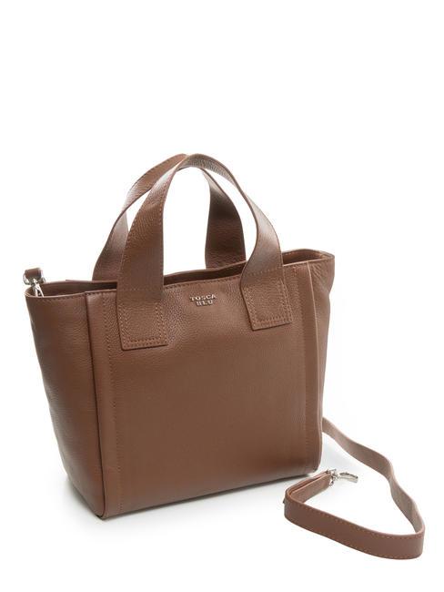 FRAPPE Sac moyen en cuir avec bandouli&egrave;re DarkBrown - Sacs pour Femme