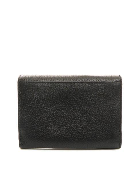 FRAPPE Portefeuille en cuir &agrave; rabat Noir - Portefeuilles Femme
