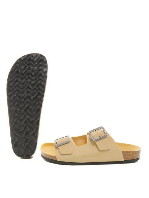 VEGA Tongs en cuir su&eacute;d&eacute; taupe - Chaussures Homme