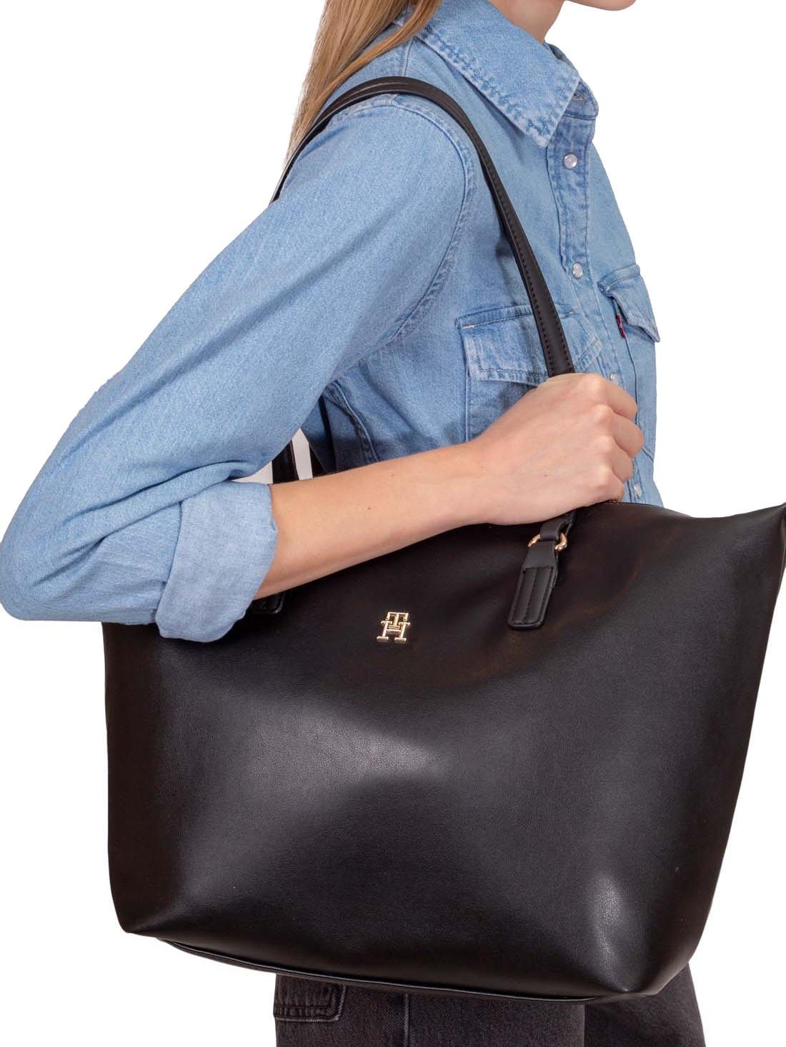 Tommy Hilfiger Poppy Plus Sac Cabas Port paule Le Noir Achetez