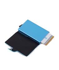 PIQUADRO BLUE SQUARE Porte-cartes de crédit en cuir et métal - Portefeuilles Homme