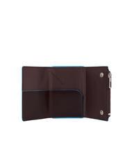 PIQUADRO BLUE SQUARE Portefeuille en cuir avec syst&egrave;me coulissant ACAJOU - Portefeuilles Homme - 3
