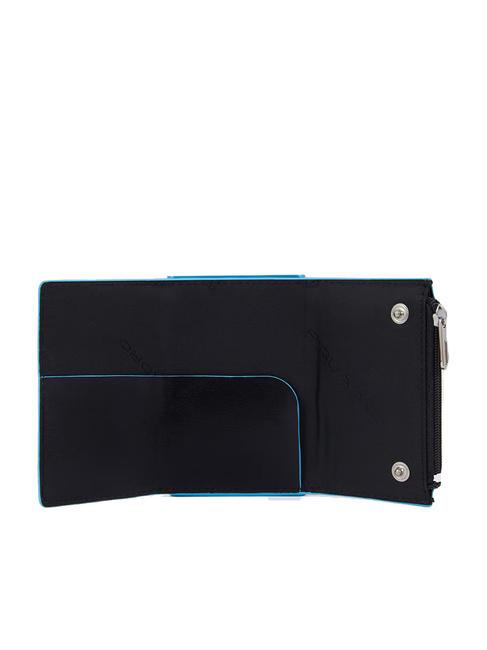 BLUE SQUARE Portefeuille en cuir avec syst&egrave;me coulissant Noir - Portefeuilles Homme