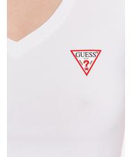 GUESS MINI TRIANGLE T-shirt col V blanc pur - T-shirt - 4