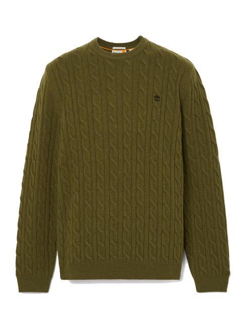 P-B LAMBWOOL Pull ras du cou en laine mélangée sombreolive - Pulls pour hommes