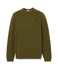 TIMBERLAND P-B LAMBWOOL Pull ras du cou en laine m&eacute;lang&eacute;e sombreolive - Pulls pour hommes - 4