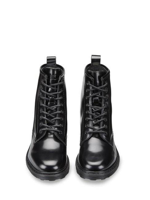 SABBATH Bottes de combat en cuir noir - Chaussures Femme