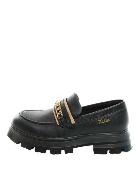 GEO CLASSIC Mocassin plateforme avec cha&icirc;ne Noir - Chaussures Femme