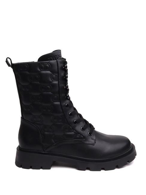 LOGO MATELASSE Bottines amphibiennes noir - Chaussures Femme