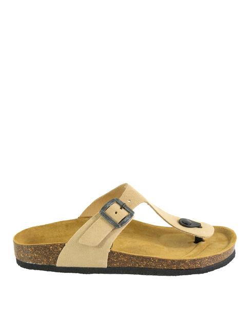 VEGA Sandale tong en daim taupe - Chaussures Femme