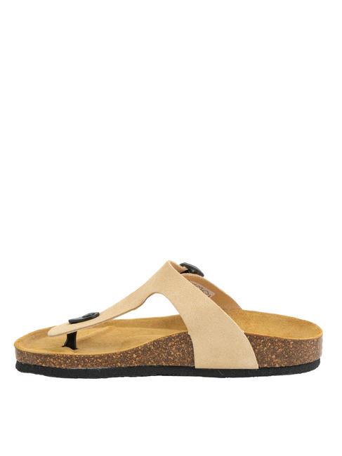 VEGA Sandale tong en daim taupe - Chaussures Femme
