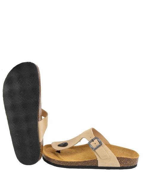 VEGA Sandale tong en daim taupe - Chaussures Femme