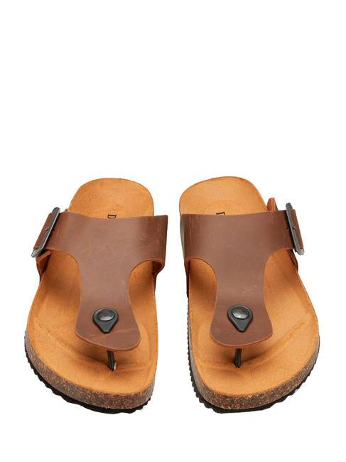 VEGA Sandale tong en daim le tabac - Chaussures Homme