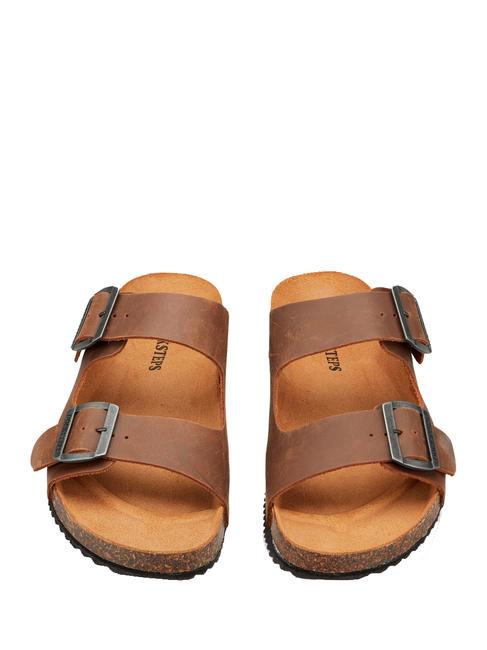 VEGA Babouche en cuir su&eacute;d&eacute; le tabac - Chaussures Homme